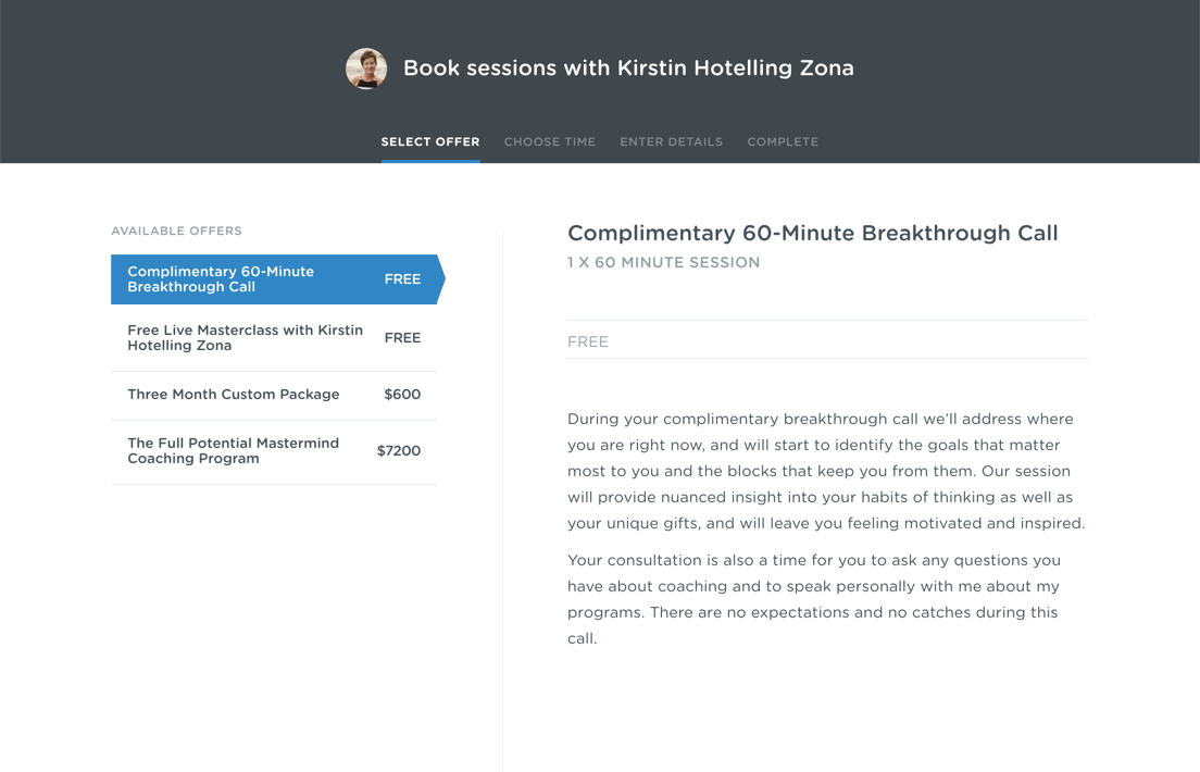 Agreement billing history screenshot
